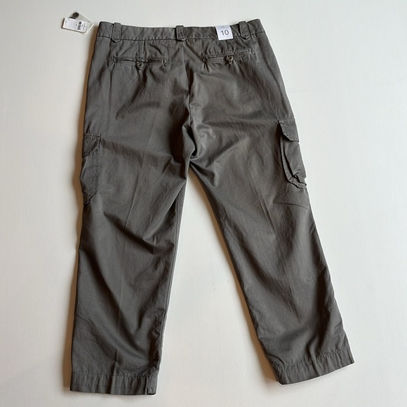 Gap Cotton Sateen Cropped Cargo Pants-Gray-NWT- Size 10 - Picture 5 of 8